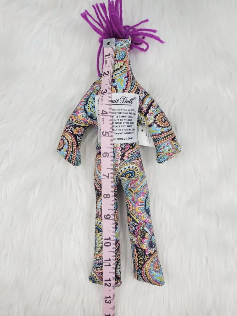 New Dammit Doll Paisley Pattern Stress Gag Plush Gift 12
